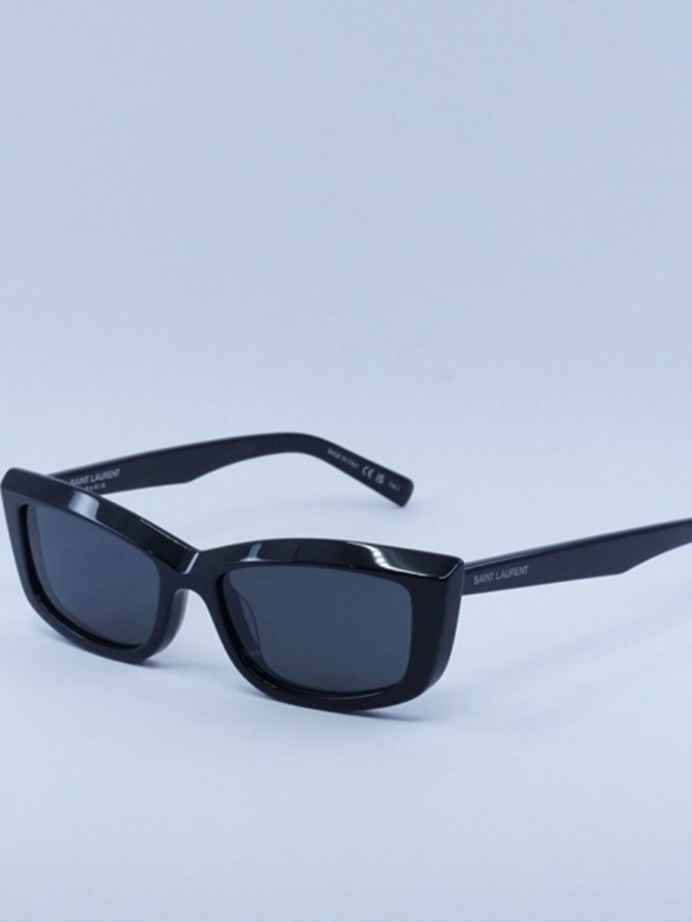 Saint Laurent SL658 001 Sunglasses Black Cat Eye Frame, Black Lenses